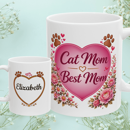 Shop our cat mom best mom fur mom mug featuring the 11oz style option from MySisterIsASurvivor.