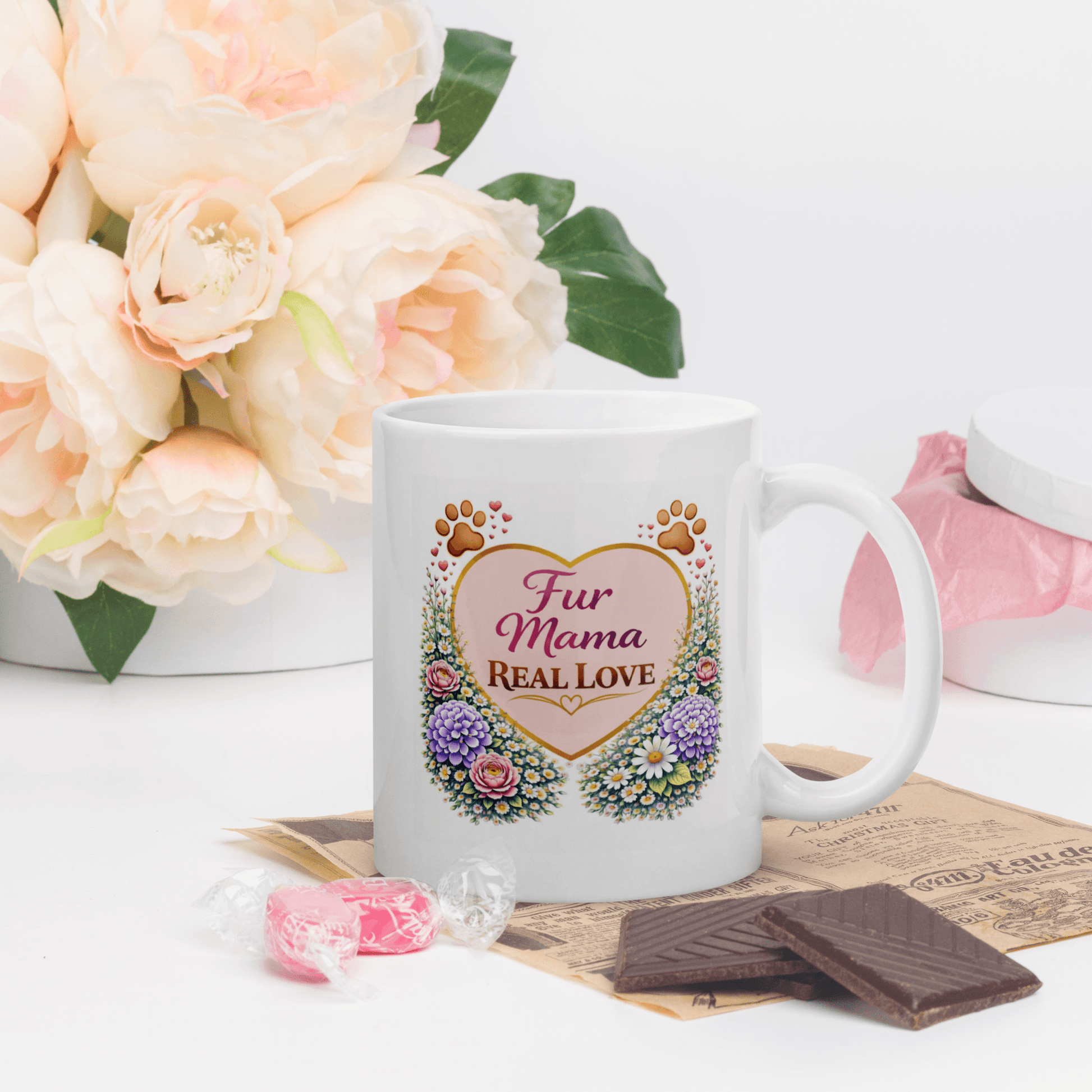 Shop our premium fur mama real love fur mom mug from MySisterIsASurvivor.