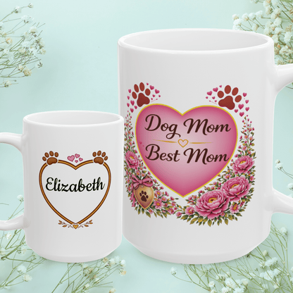 Shop our dog mom best mom fur mom mug featuring the 15oz style option from MySisterIsASurvivor.