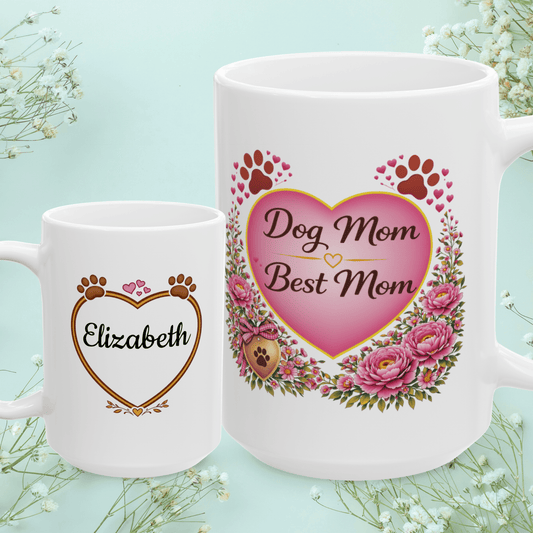 Shop our dog mom best mom fur mom mug featuring the 15oz style option from MySisterIsASurvivor.