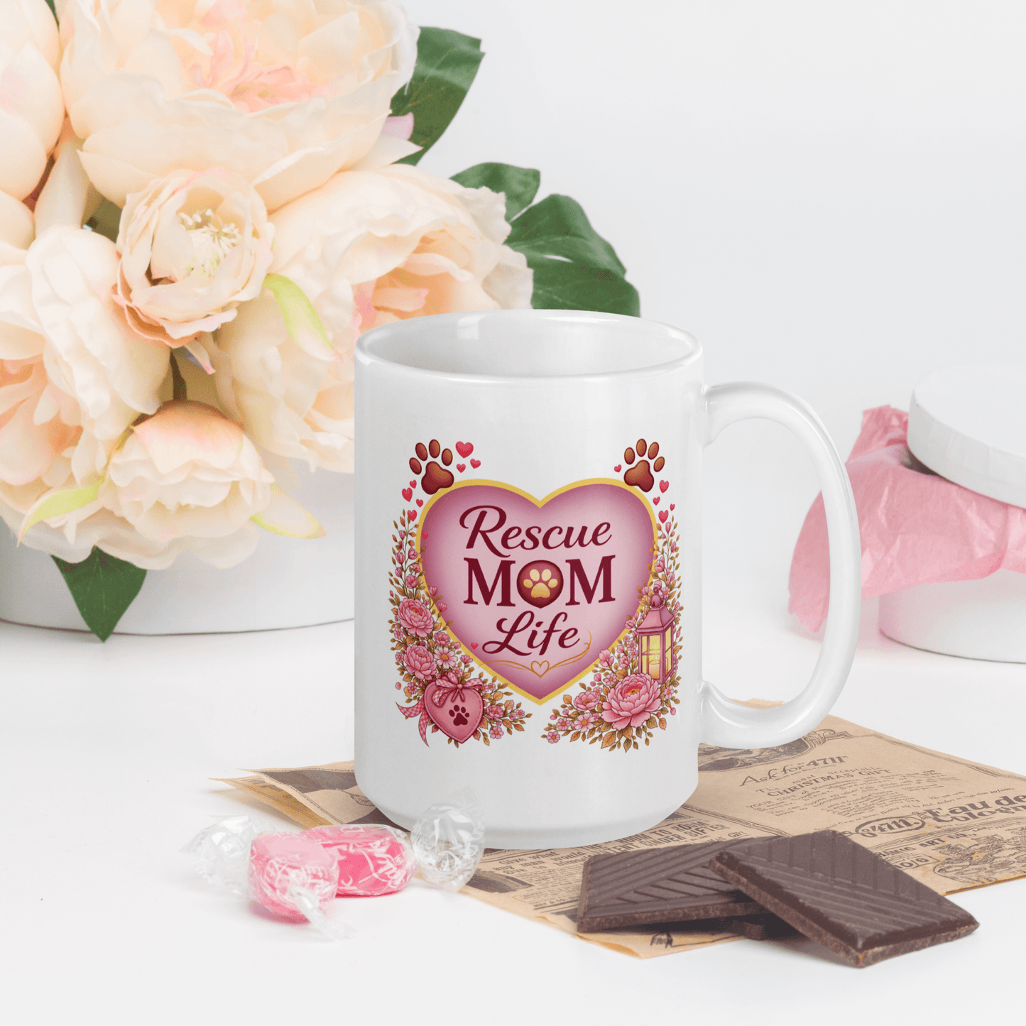 Shop our premium rescue mom life fur mom mug from MySisterIsASurvivor.