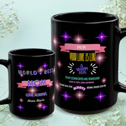 Shop our premium mom your love is like a warm hug mom mug from MySisterIsASurvivor.