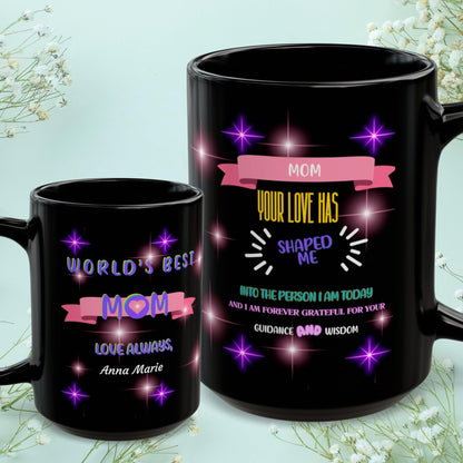 Shop our premium mom your love has shaped me mom mug from MySisterIsASurvivor.