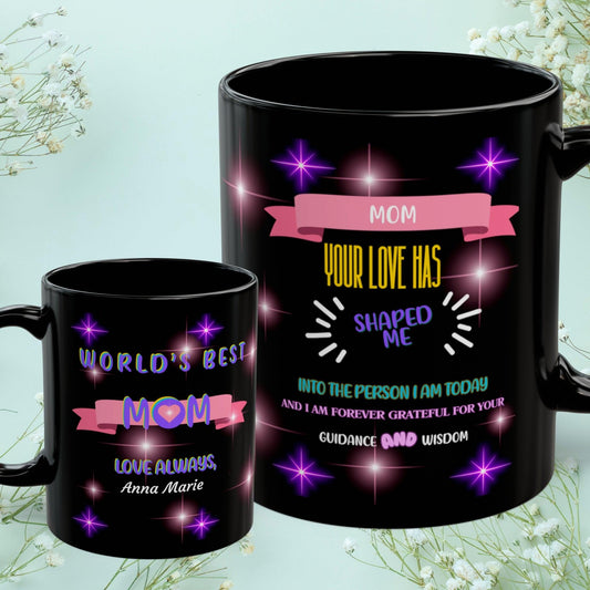 Shop our mom your love has shaped me mom mug featuring the 11oz style option from MySisterIsASurvivor.