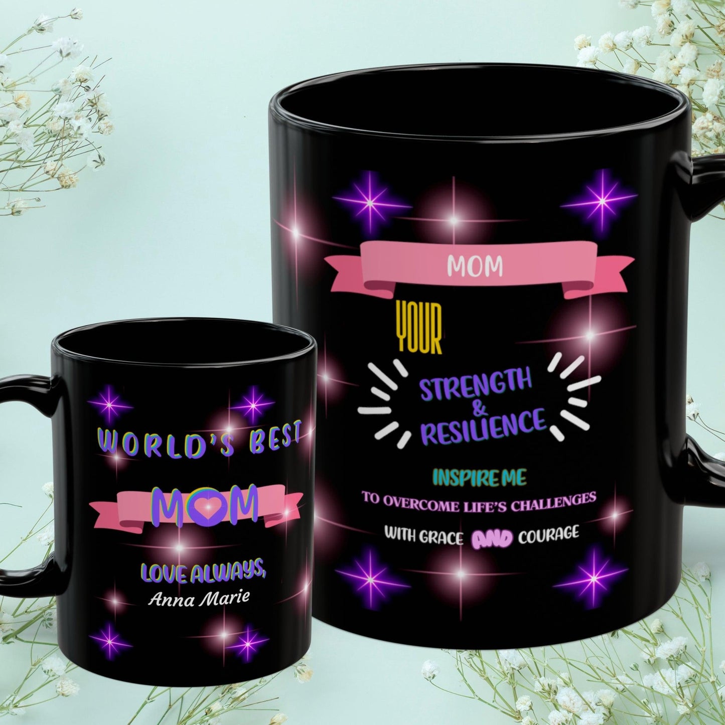 Shop our mom your strength resilience inspire me mom mug featuring the 11oz style option from MySisterIsASurvivor.