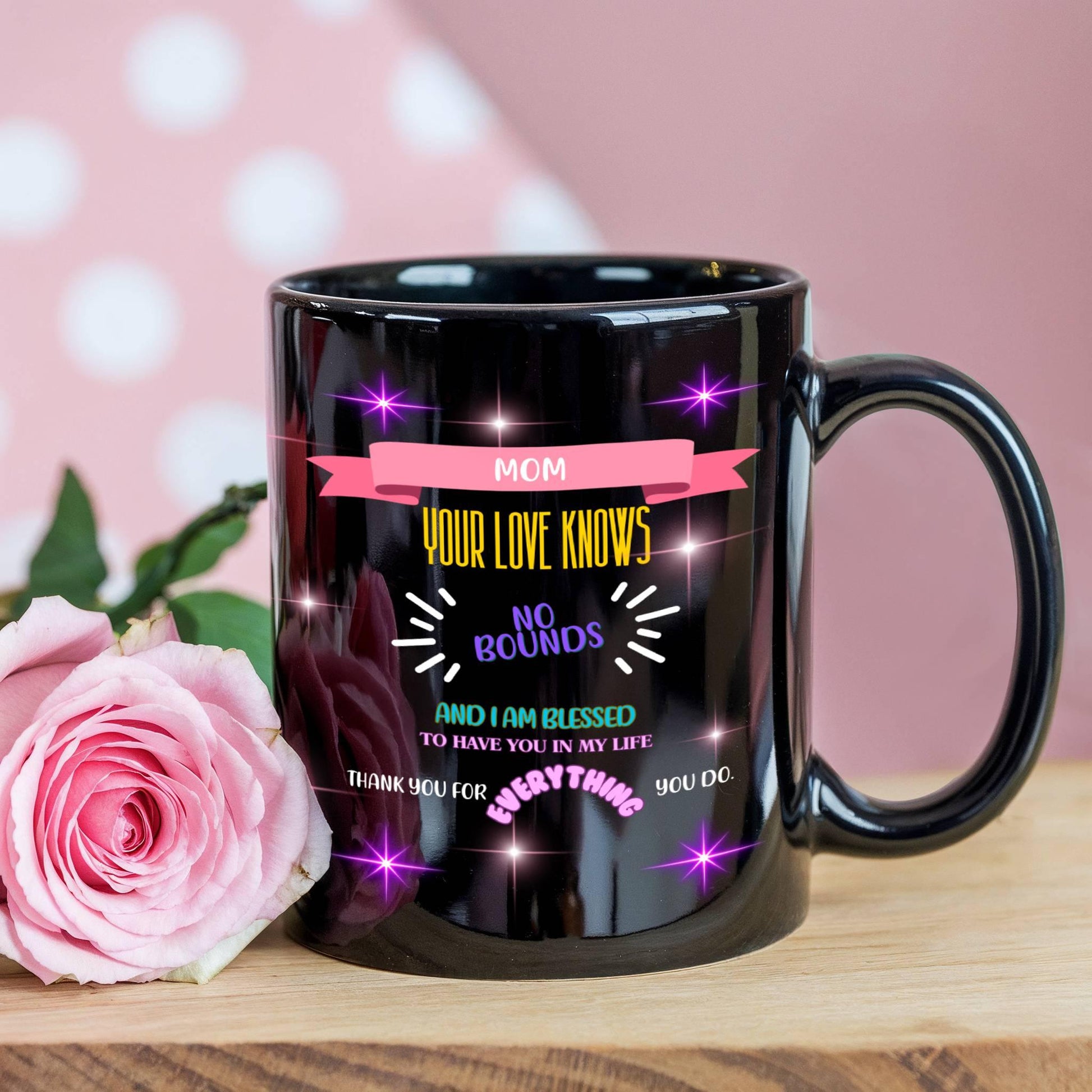 Shop our premium mom your love knows no bounds mom mug from MySisterIsASurvivor.