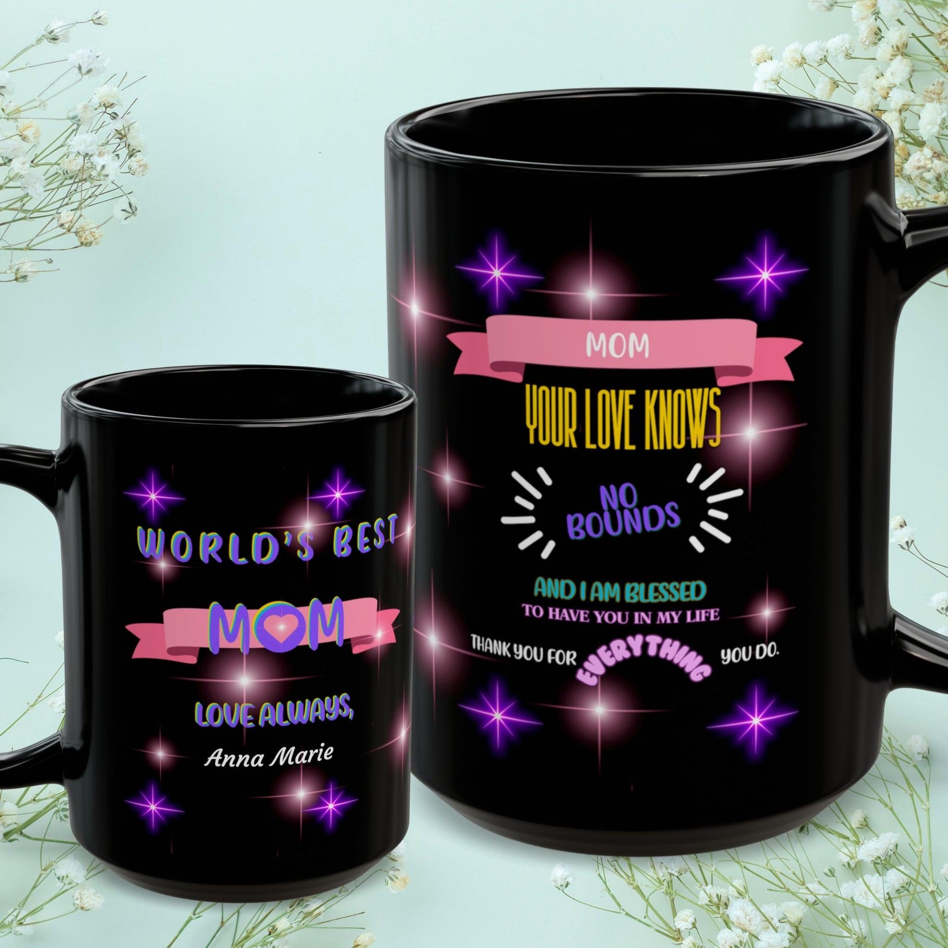 Shop our premium mom your love knows no bounds mom mug from MySisterIsASurvivor.