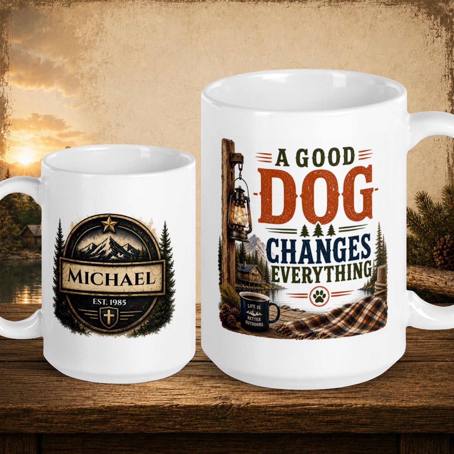 Shop our premium a good dog changes everything mug from MySisterIsASurvivor.