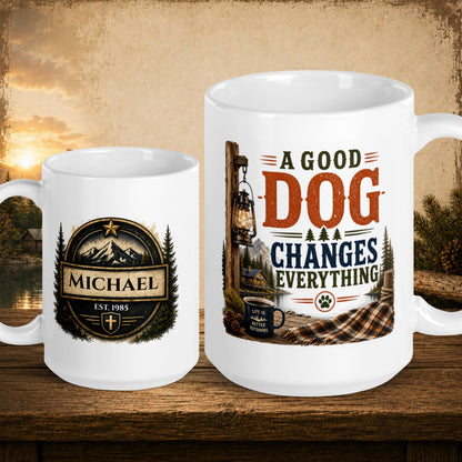 Shop our premium a good dog changes everything mug from MySisterIsASurvivor.