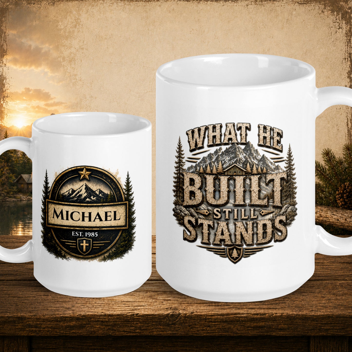 What he built still stands personalized dad mug, meaningful Father’s Day keepsake