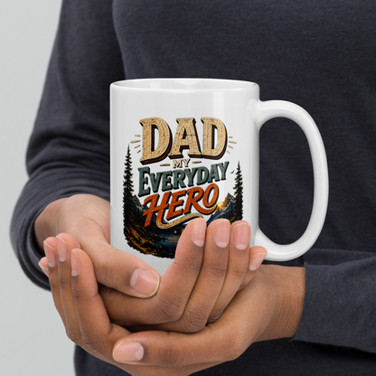 Dad my everyday hero mountain lake personalized mug, thoughtful Father’s Day gift