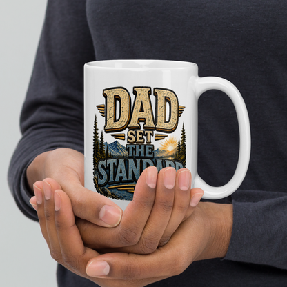 Dad set the standard personalized mug, Father’s Day gift for a dad who raised the bar