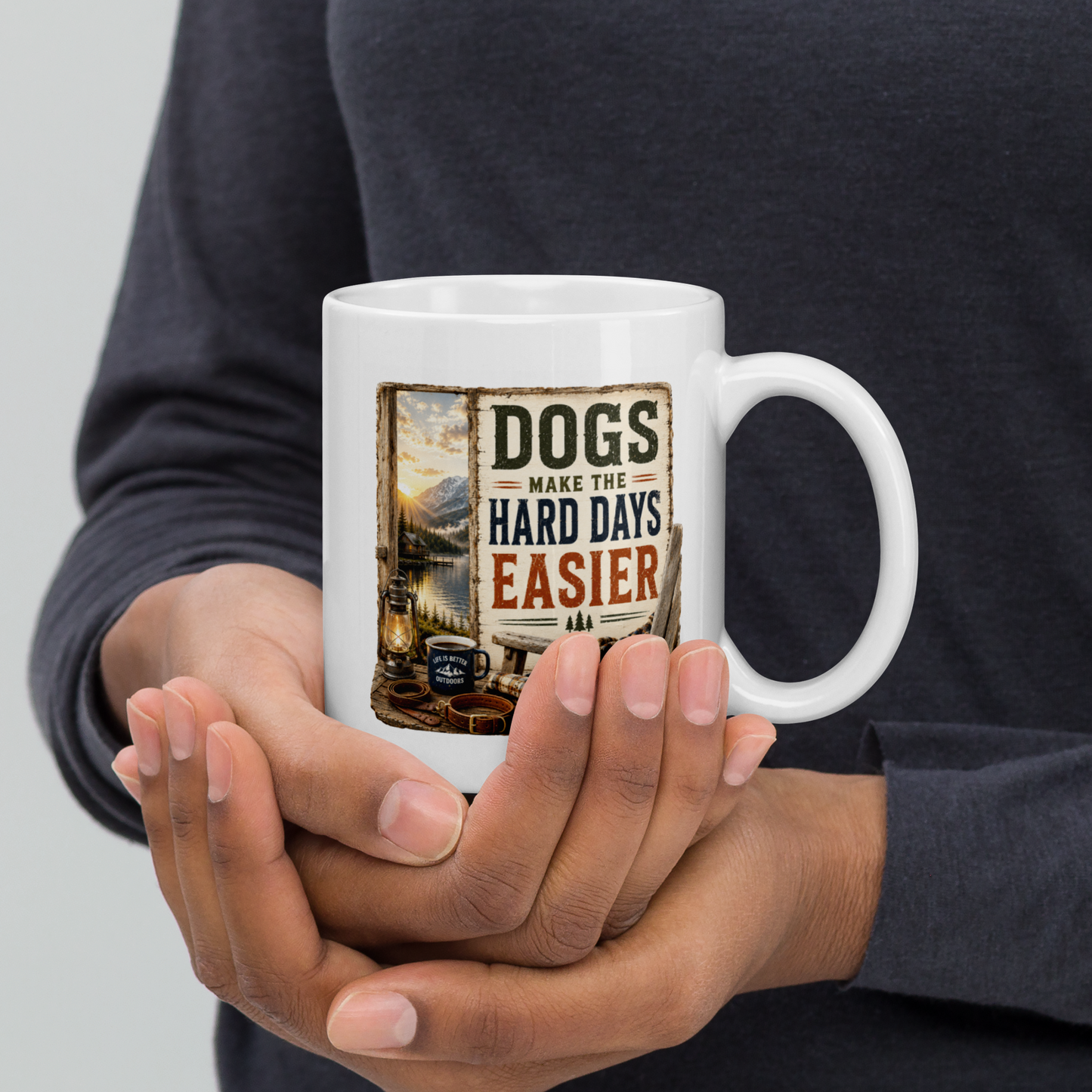 Dogs make hard days easier personalized mug, heartfelt gift for dog lovers
