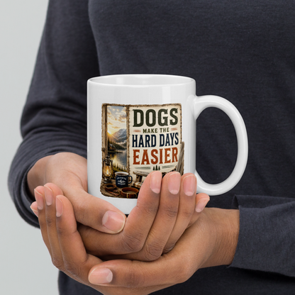 Dogs make hard days easier personalized mug, heartfelt gift for dog lovers