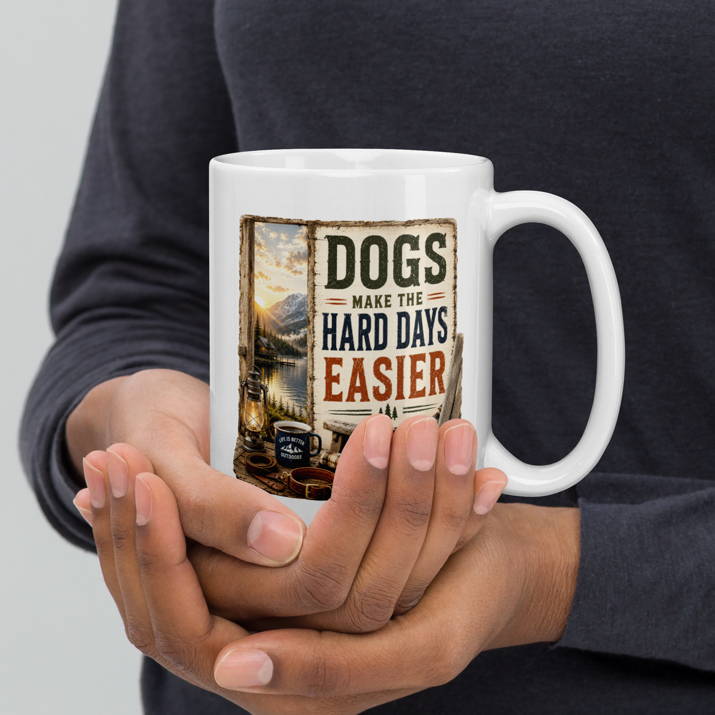 Dogs make hard days easier personalized mug, heartfelt gift for dog lovers