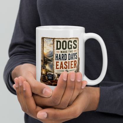 Dogs make hard days easier personalized mug, heartfelt gift for dog lovers