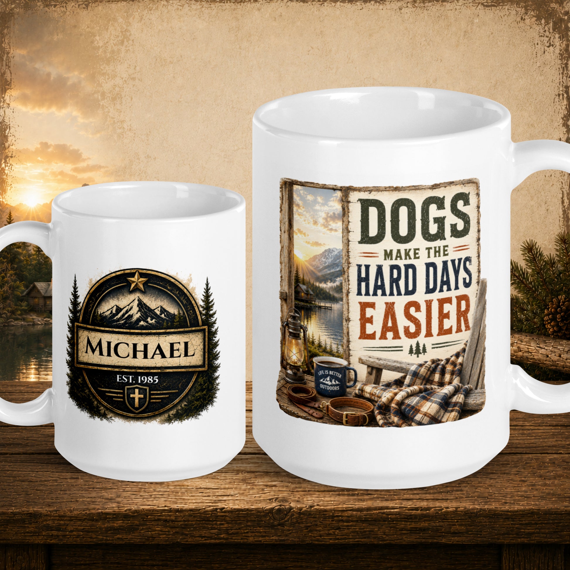 Dogs make hard days easier personalized mug, heartfelt gift for dog lovers