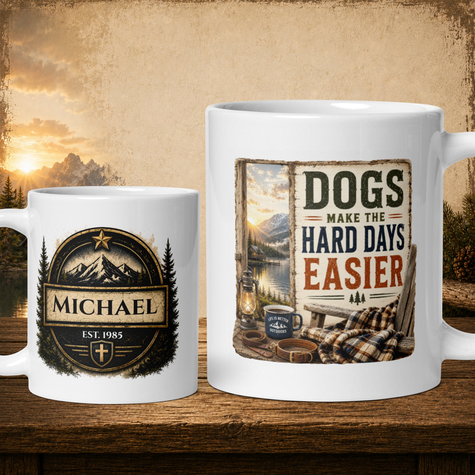 Dogs make hard days easier personalized mug, heartfelt gift for dog lovers
