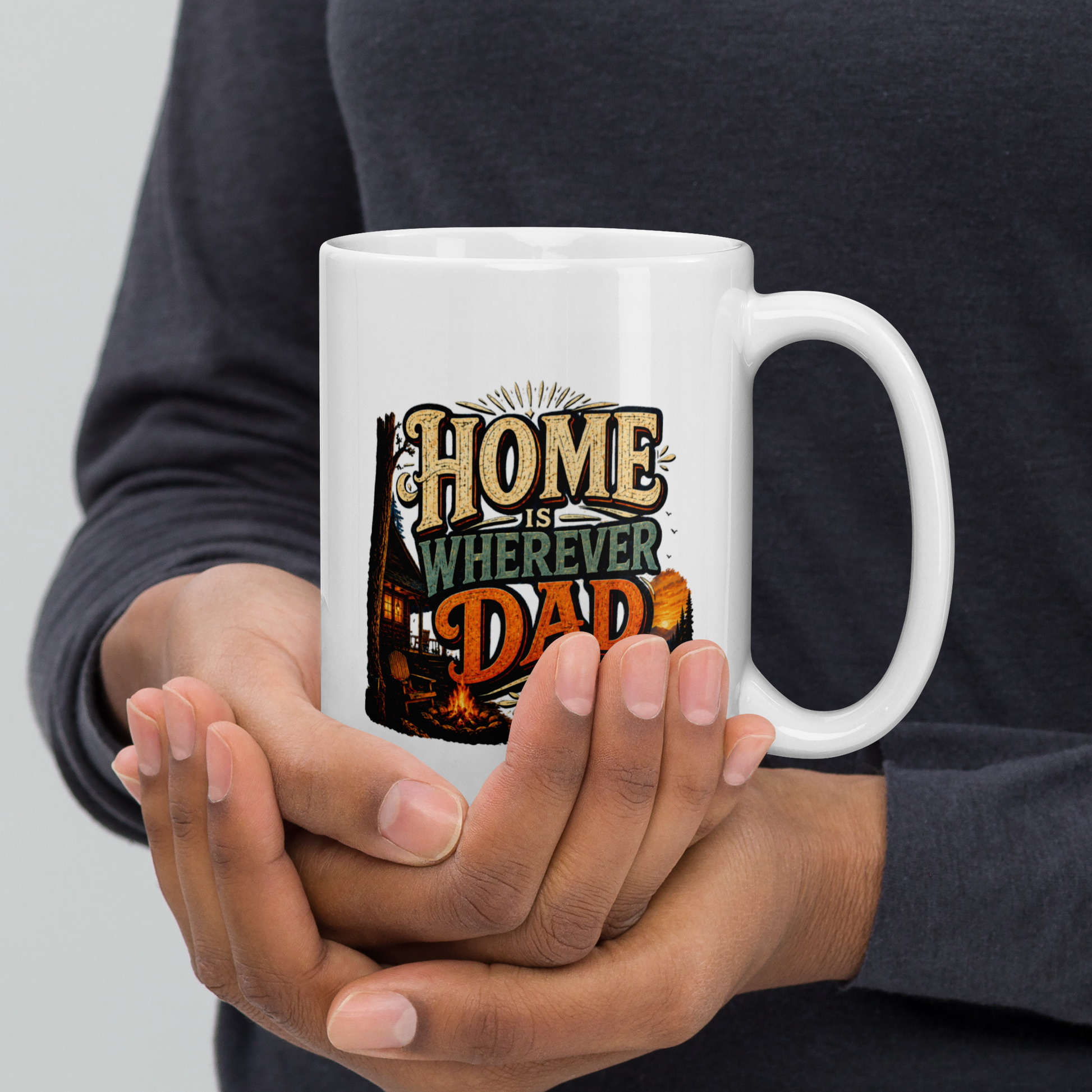 Home is wherever dad is personalized mug, sentimental Father’s Day gift