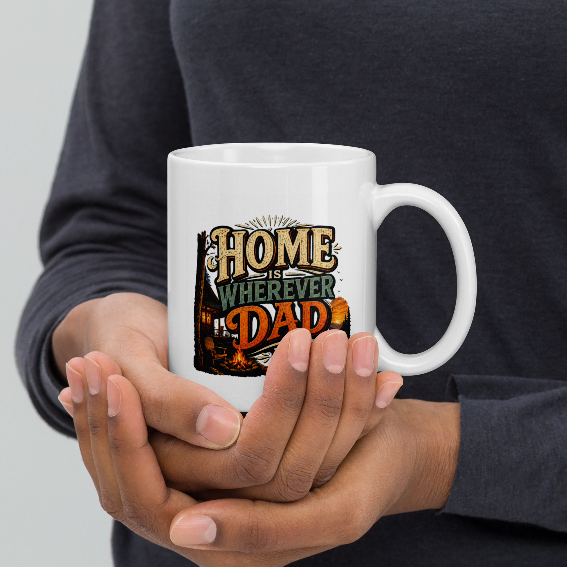 Home is wherever dad is personalized mug, sentimental Father’s Day gift