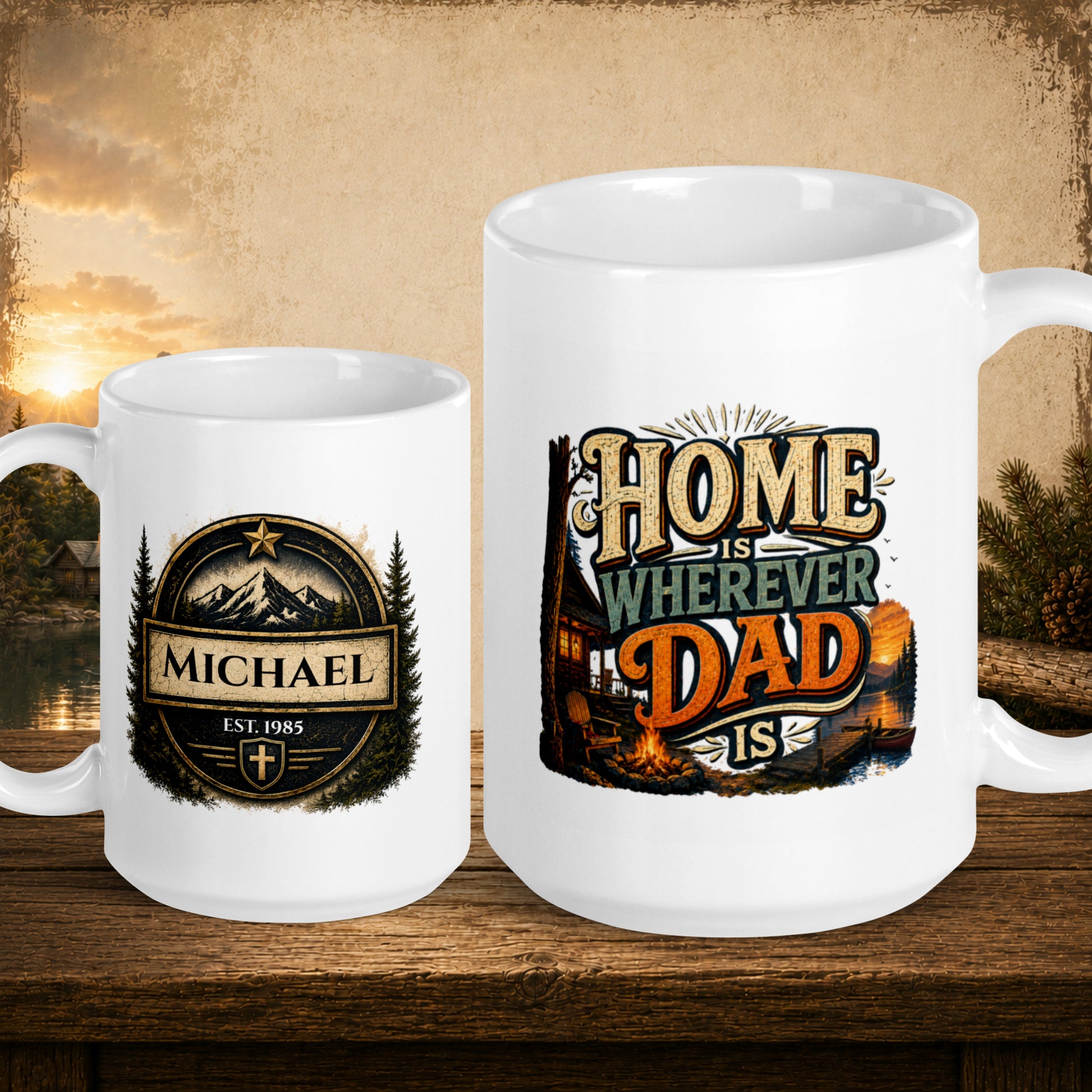 Home is wherever dad is personalized mug, sentimental Father’s Day gift