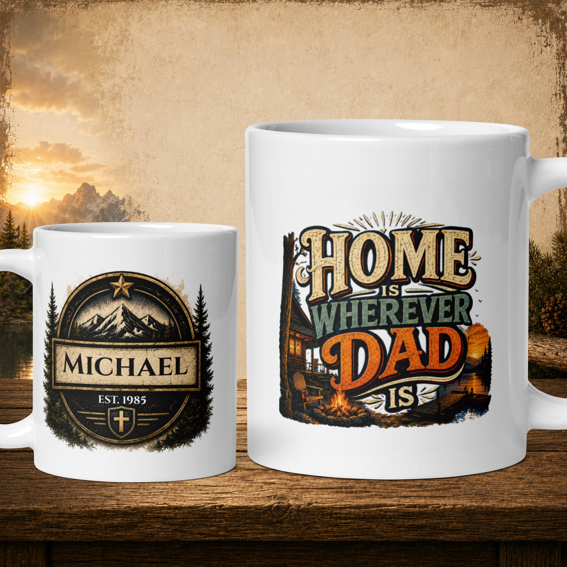 Home is wherever dad is personalized mug, sentimental Father’s Day gift