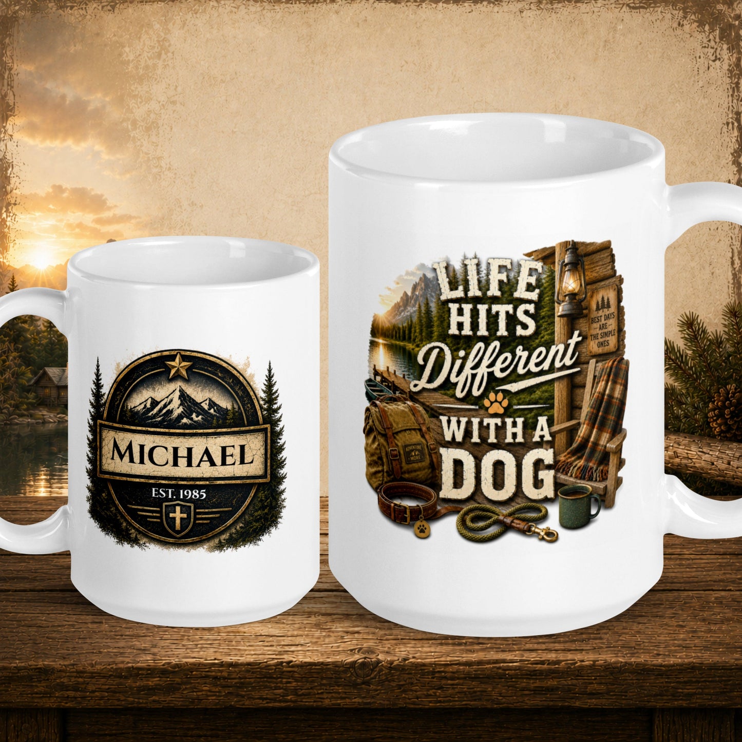 Shop our premium life hits different with a dog mug from MySisterIsASurvivor.