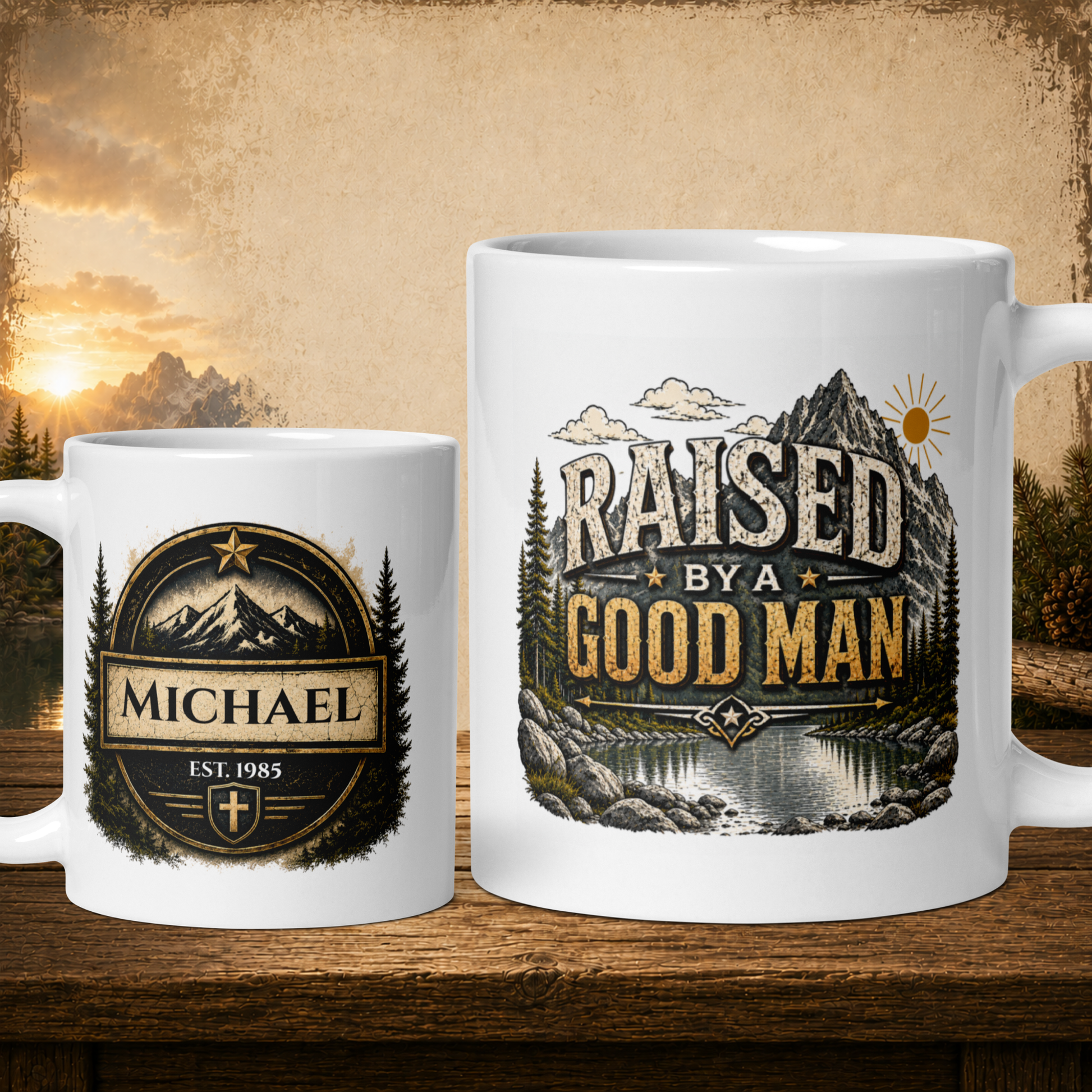 Raised by a good man personalized mug, proud Father’s Day gift from kids
