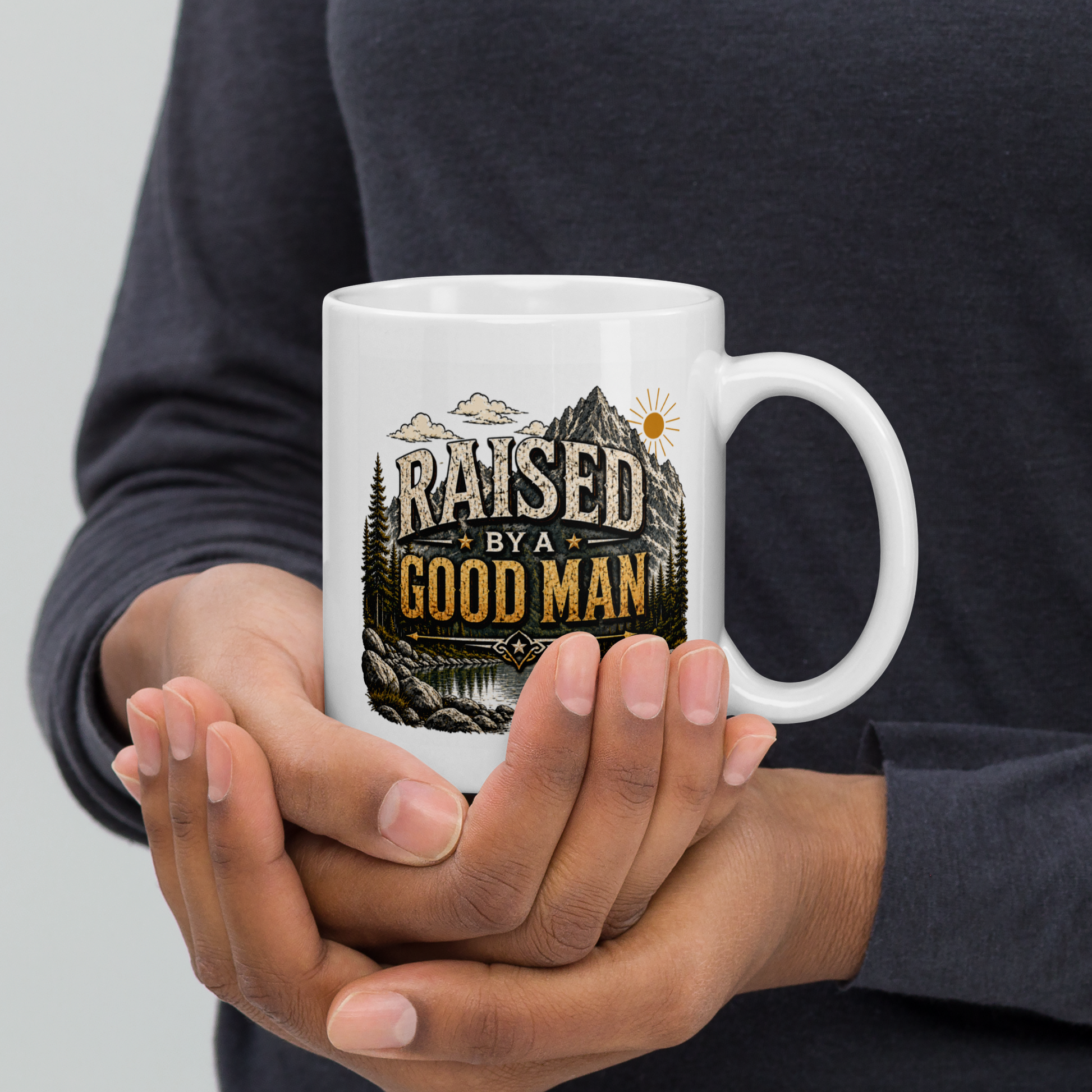 Raised by a good man personalized mug, proud Father’s Day gift from kids