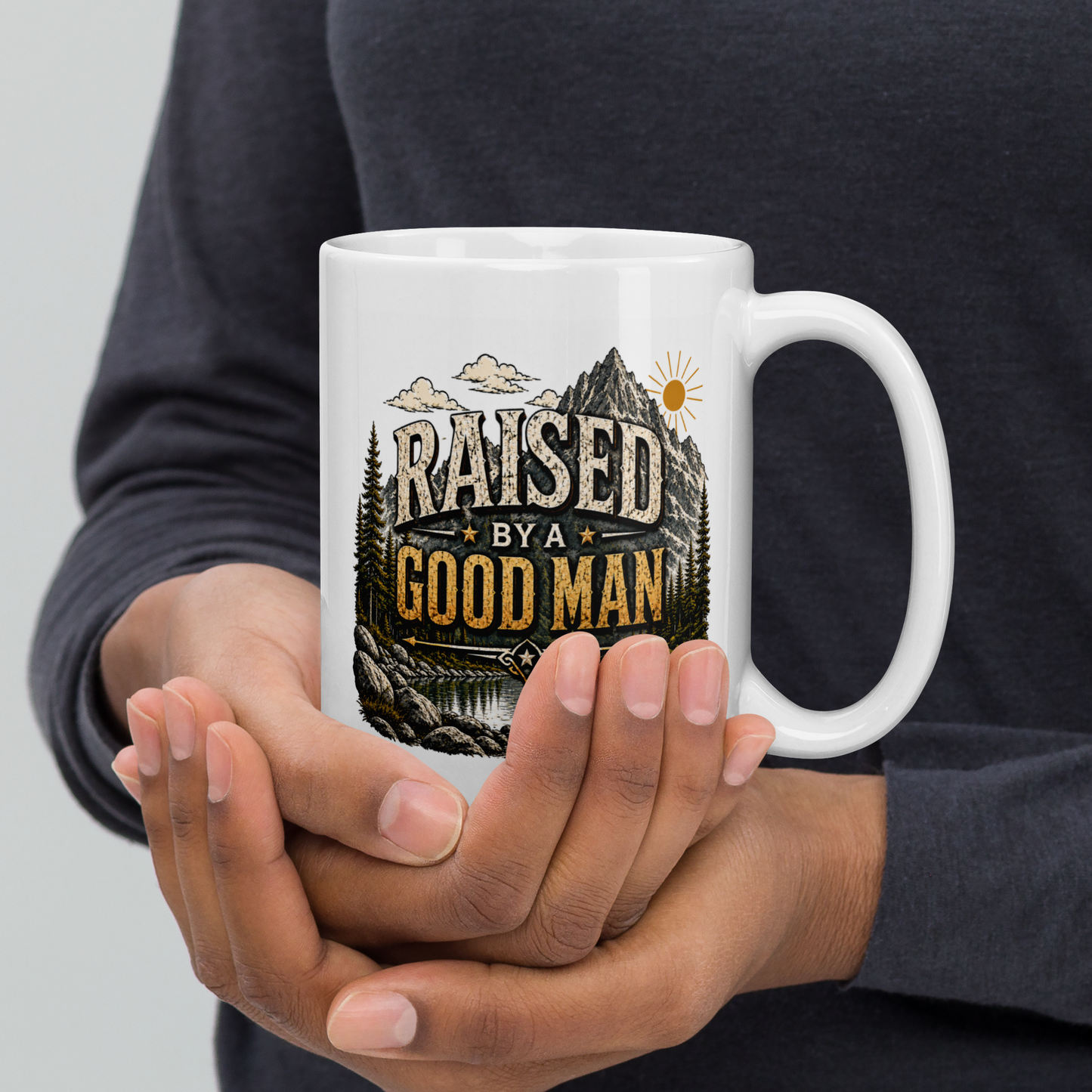Raised by a good man personalized mug, proud Father’s Day gift from kids