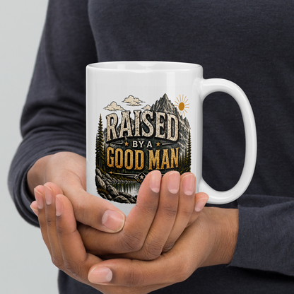 Raised by a good man personalized mug, proud Father’s Day gift from kids
