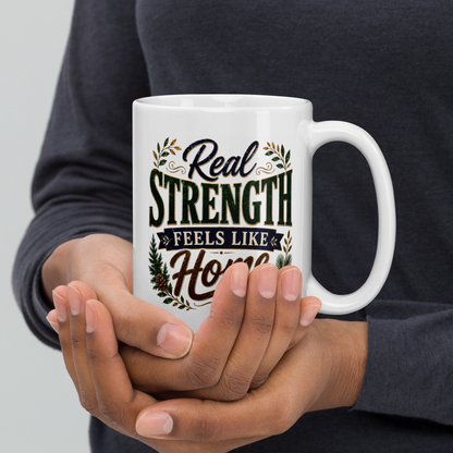Real strength feels like home personalized mug, warm Father’s Day gift for dad
