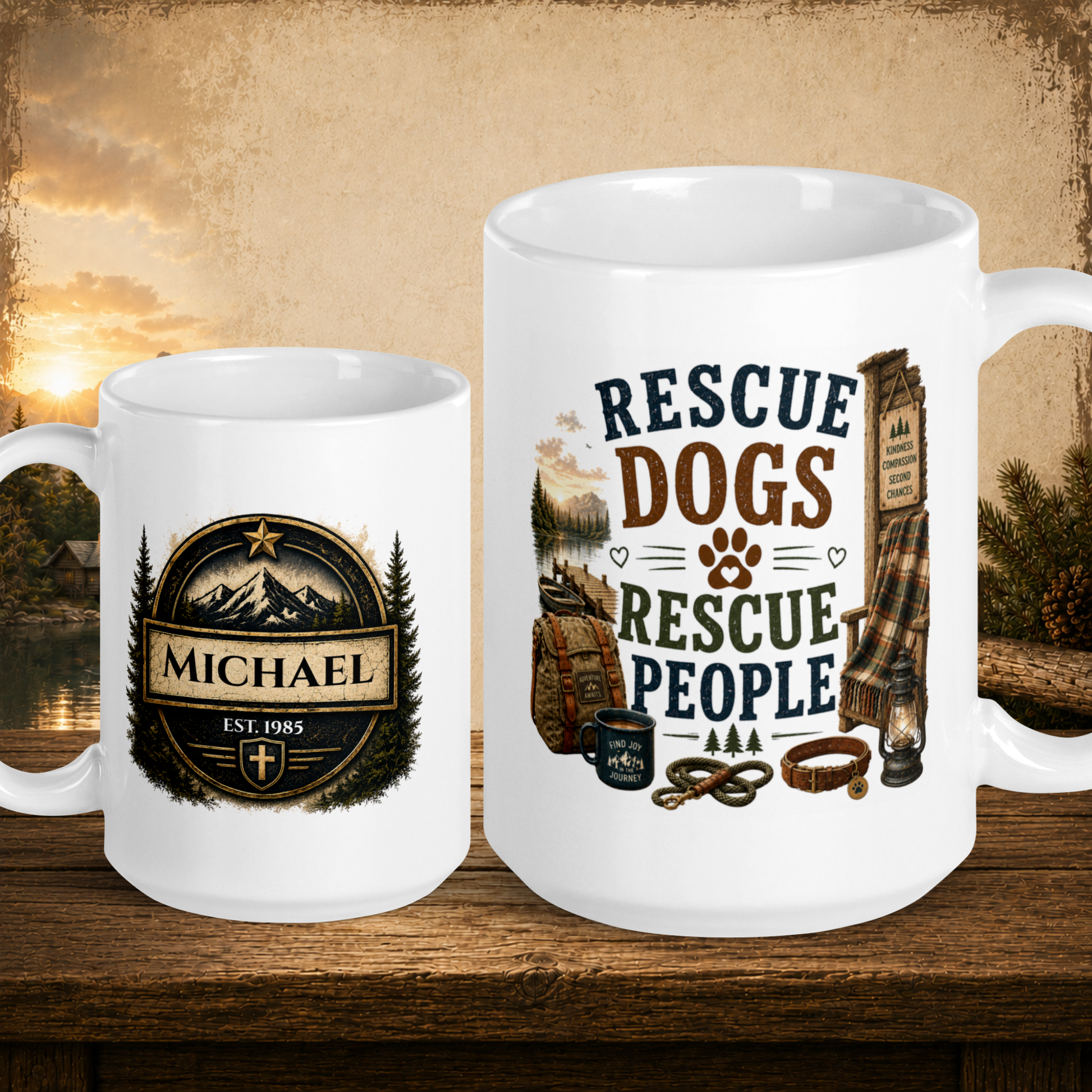 Rescue dogs rescue people personalized mug, heartfelt gift for rescue dog lovers