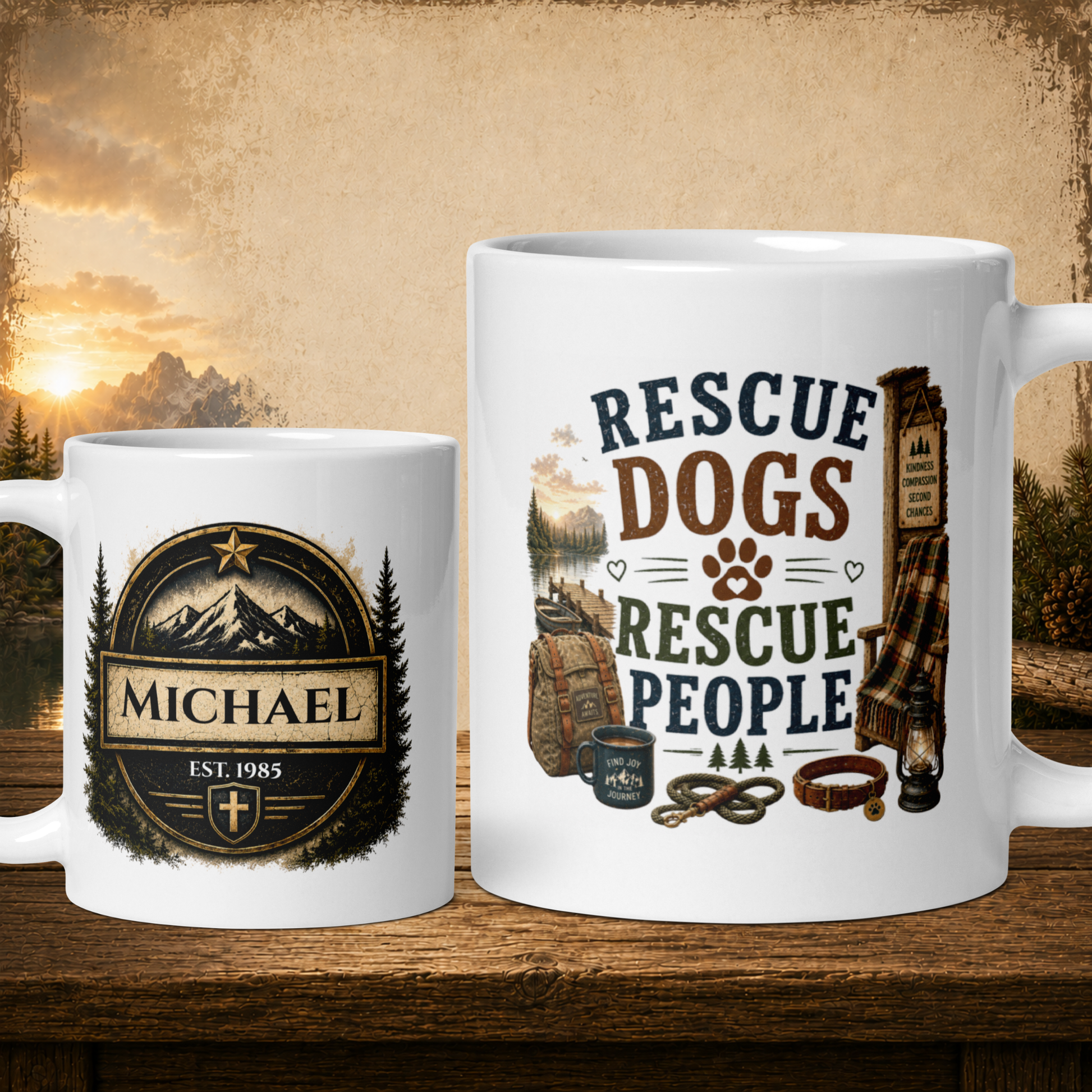 Rescue dogs rescue people personalized mug, heartfelt gift for rescue dog lovers