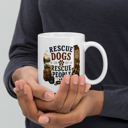 Rescue dogs rescue people personalized mug, heartfelt gift for rescue dog lovers
