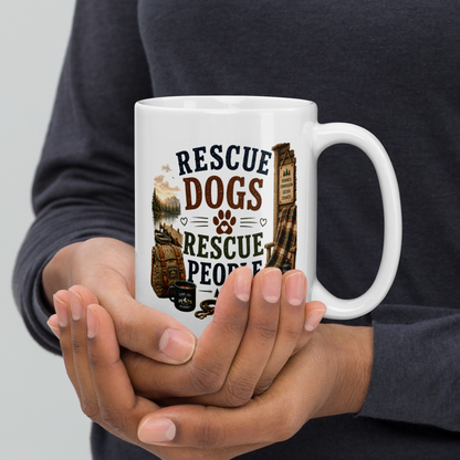 Rescue dogs rescue people personalized mug, heartfelt gift for rescue dog lovers
