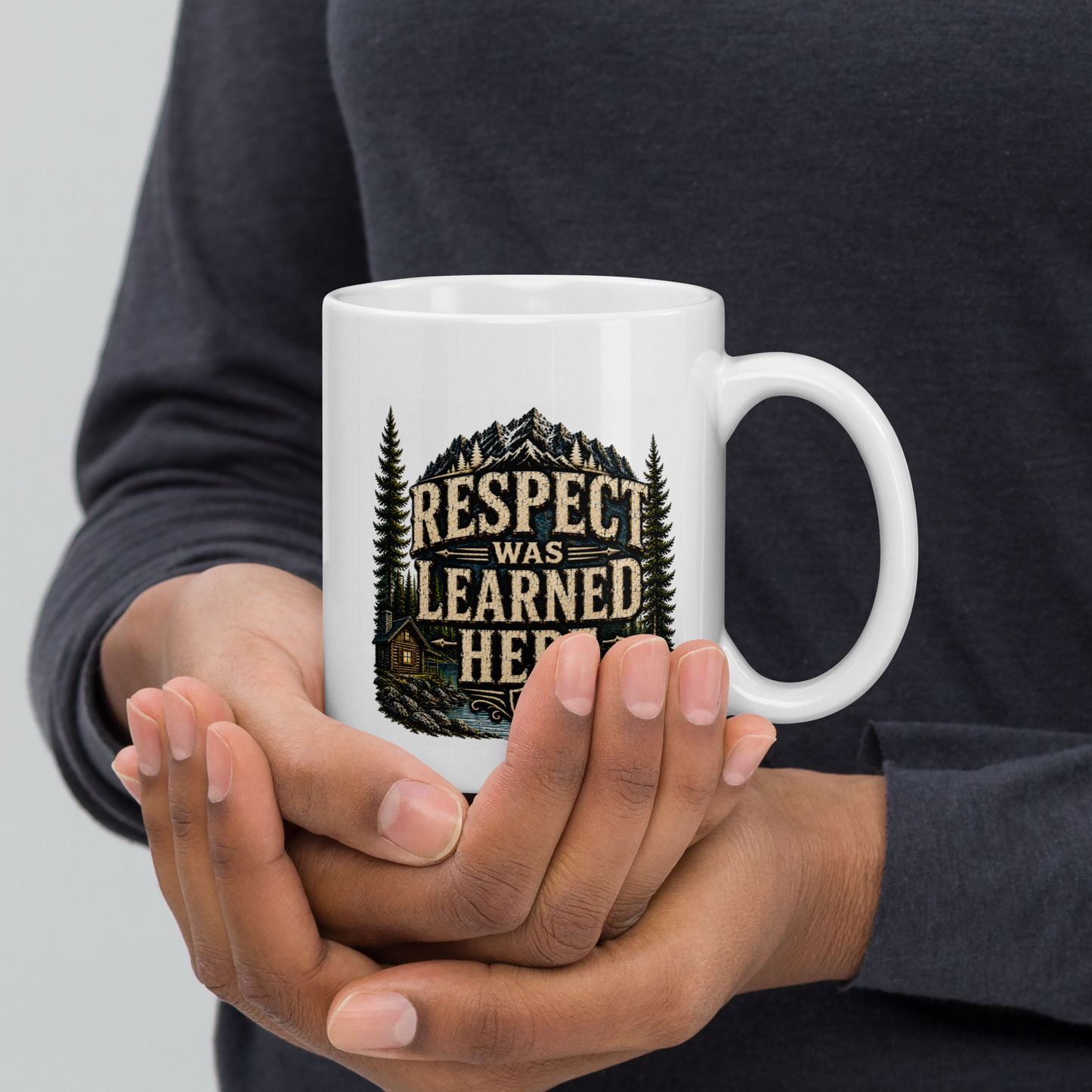 Respect was learned here personalized mug, bold Father’s Day gift from kids