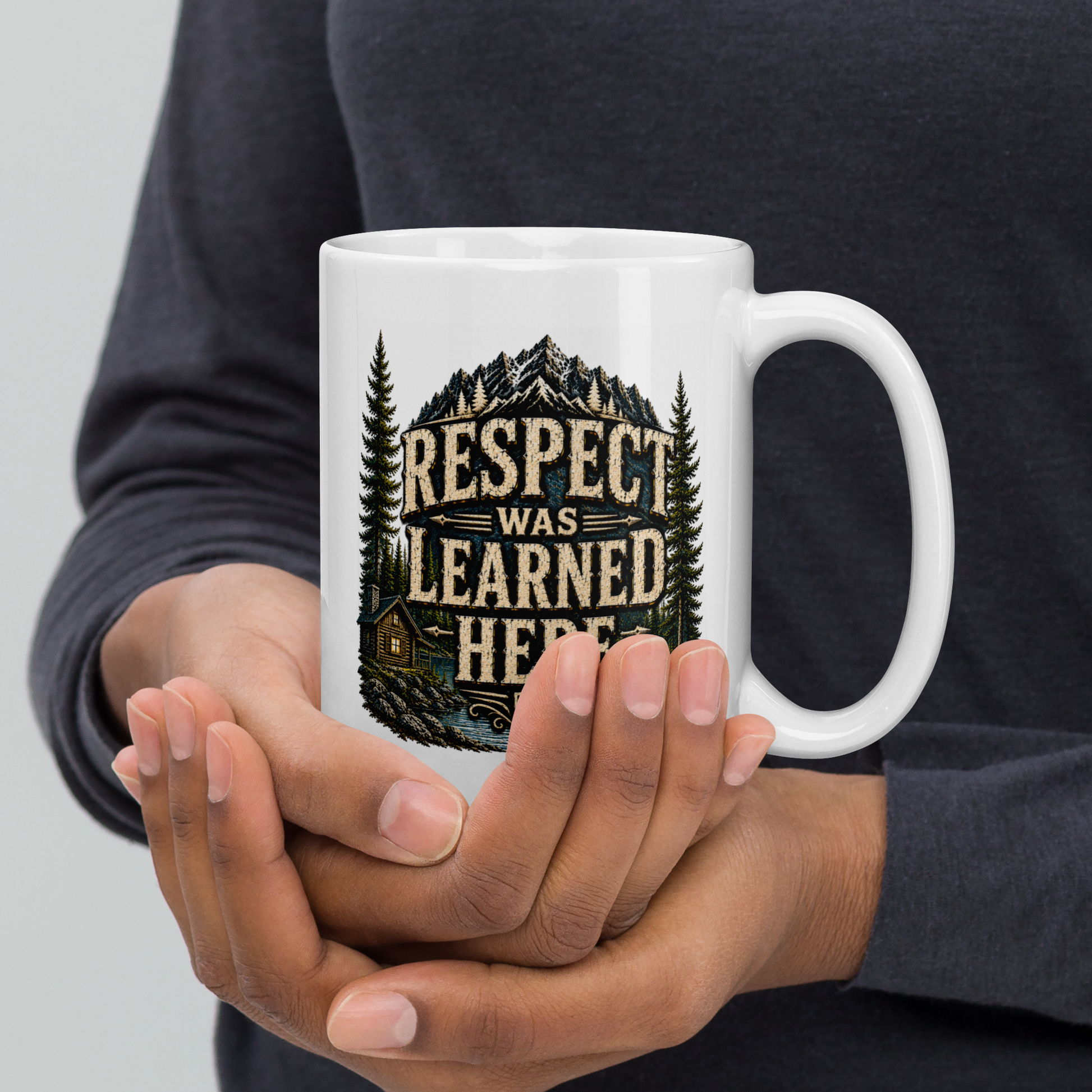 Respect was learned here personalized mug, bold Father’s Day gift from kids