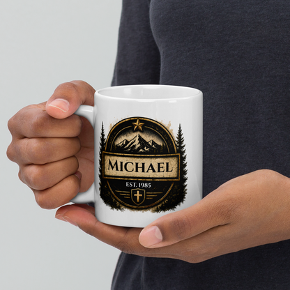 Safe because of him personalized mug, tender Father’s Day gift for protective dad