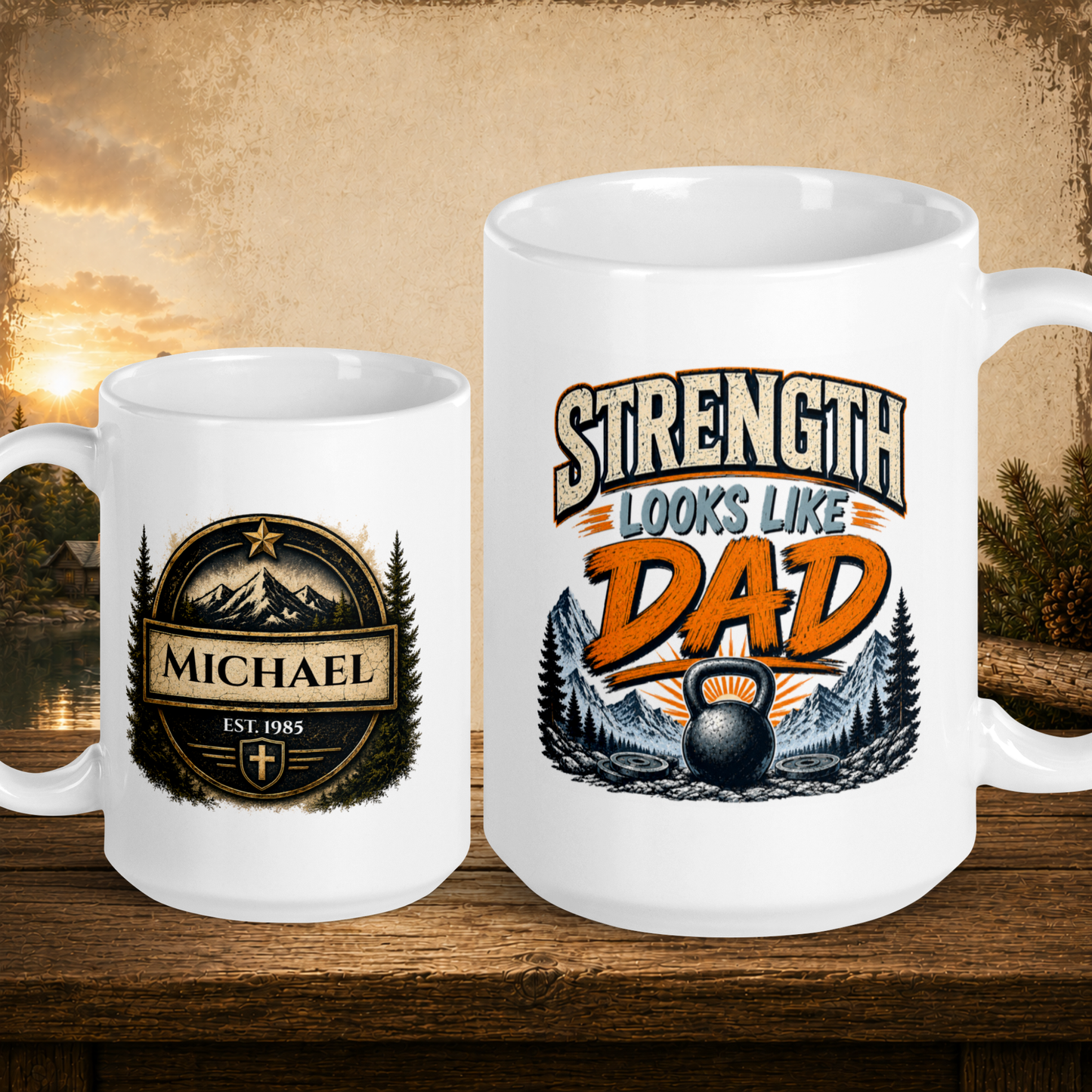 Strength looks like dad personalized mug, powerful Father’s Day gift for dad