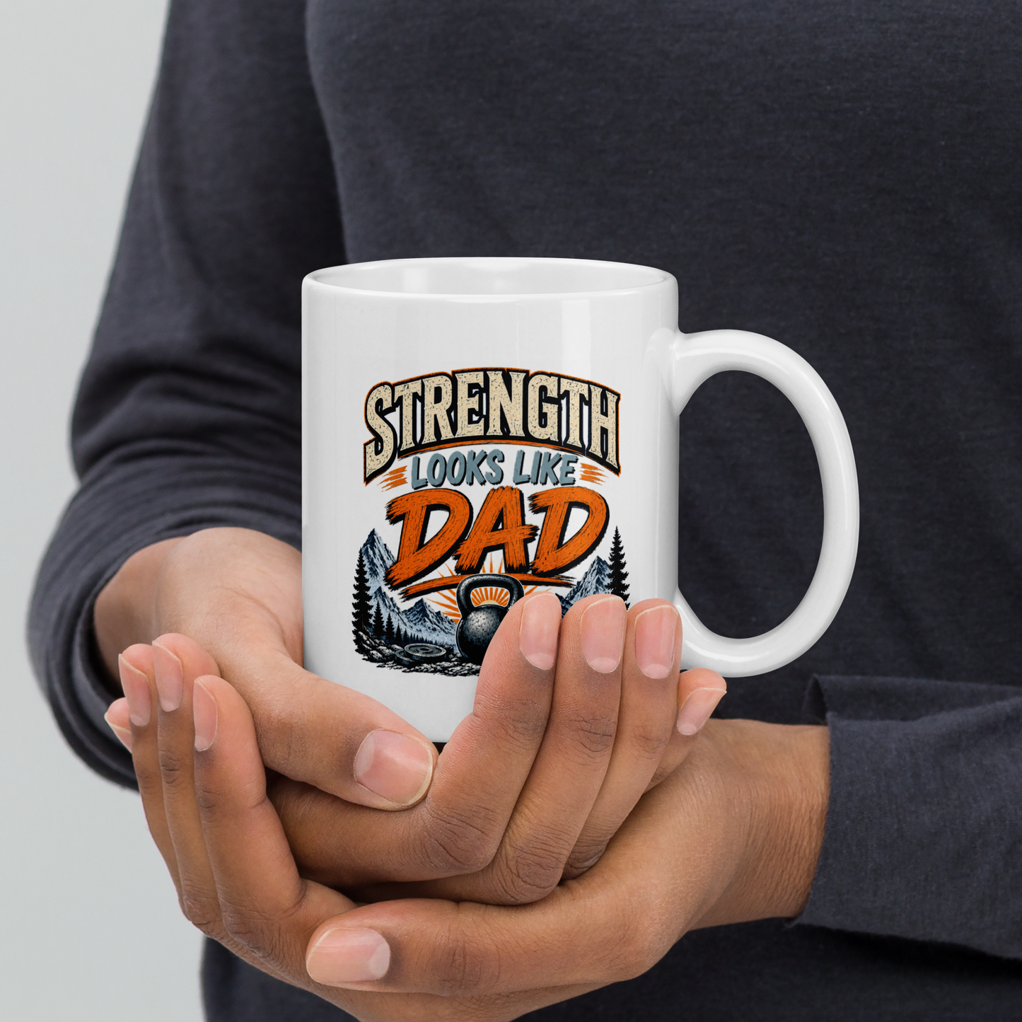 Strength looks like dad personalized mug, powerful Father’s Day gift for dad