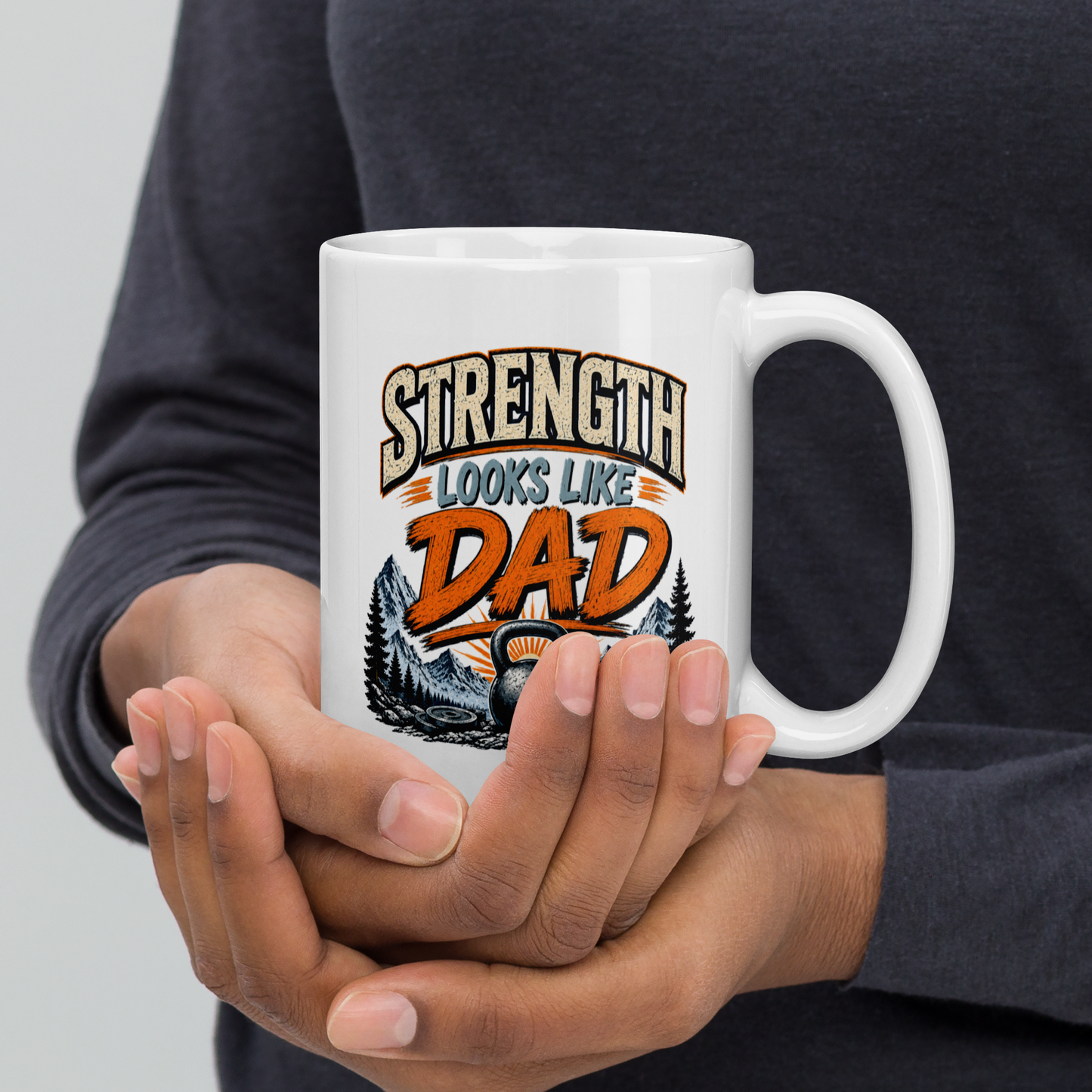 Strength looks like dad personalized mug, powerful Father’s Day gift for dad