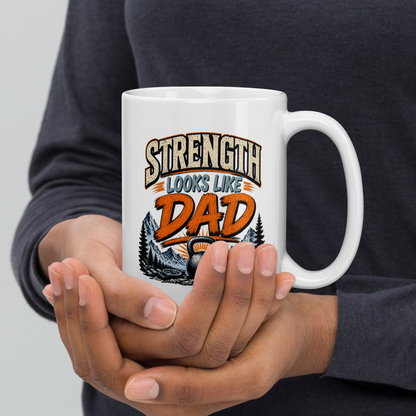 Strength looks like dad personalized mug, powerful Father’s Day gift for dad