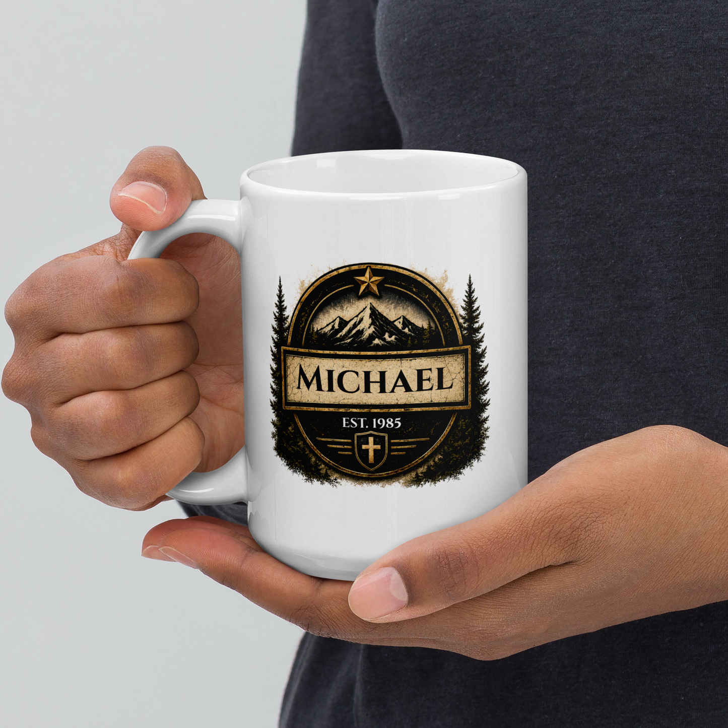 Strong. steady. dad. personalized mug, timeless Father’s Day gift for dependable dad