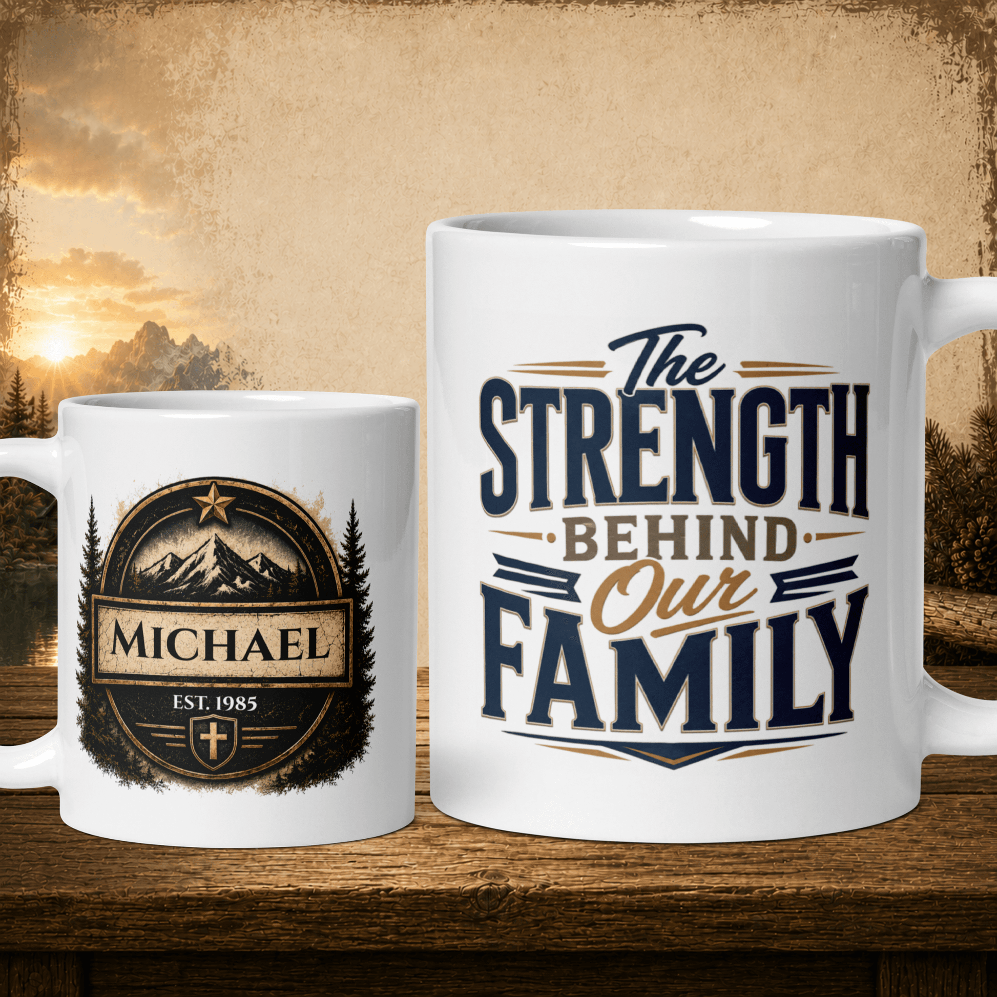Shop our the strength behind our family mug featuring the 11oz style option from MySisterIsASurvivor.