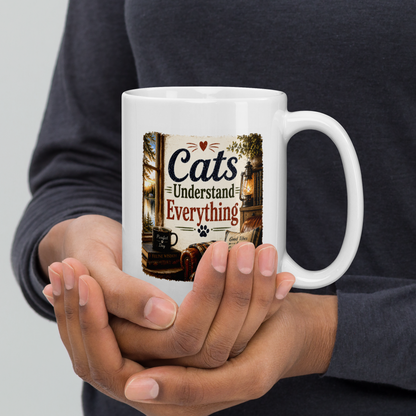 Cats understand everything personalized mug, cosy gift for cat lovers who relate