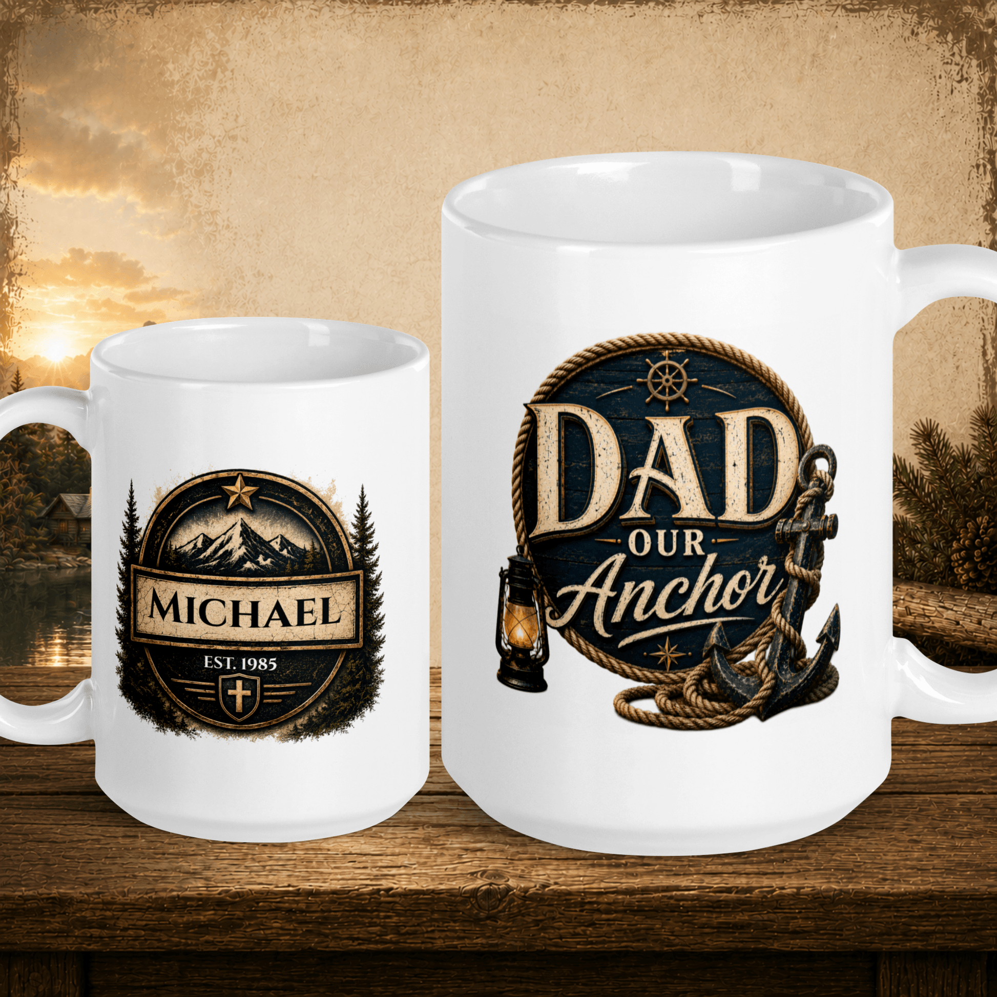 Shop our premium dad our anchor mug from MySisterIsASurvivor.