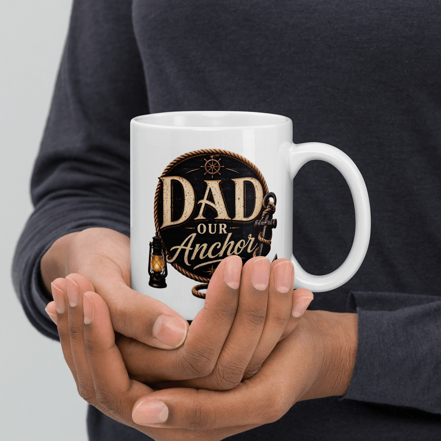 Shop our premium dad our anchor mug from MySisterIsASurvivor.