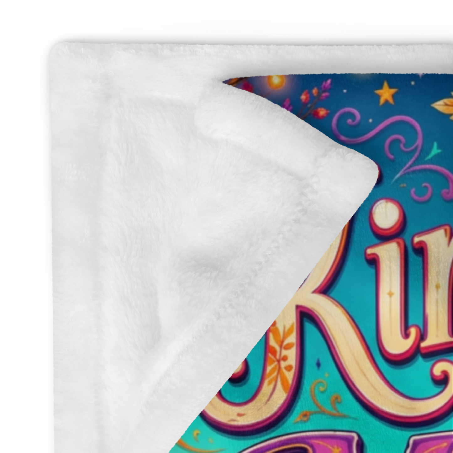 Kindness Is Magic Velveteen Blanket - Ghost with Star Wand and Be Kind Spread Joy Make Magic Sign