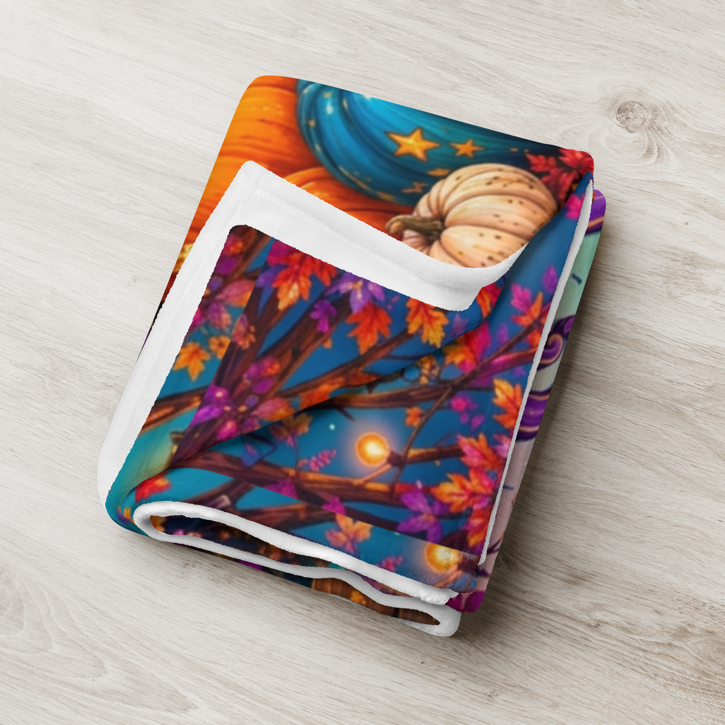 Kindness Is Magic Velveteen Blanket - Ghost with Star Wand and Be Kind Spread Joy Make Magic Sign